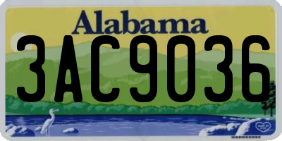 AL license plate 3AC9036