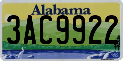 AL license plate 3AC9922
