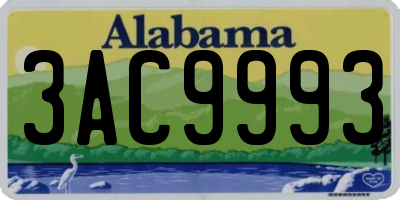 AL license plate 3AC9993
