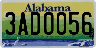 AL license plate 3AD0056