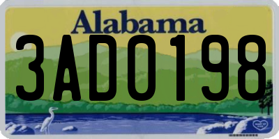 AL license plate 3AD0198
