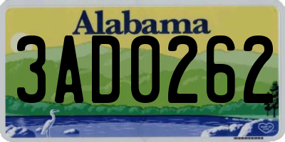 AL license plate 3AD0262