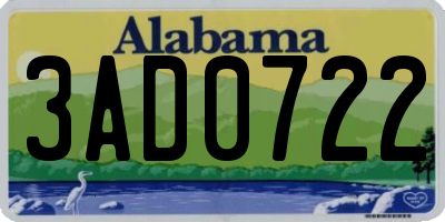 AL license plate 3AD0722