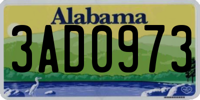 AL license plate 3AD0973