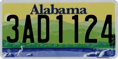 AL license plate 3AD1124