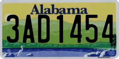 AL license plate 3AD1454