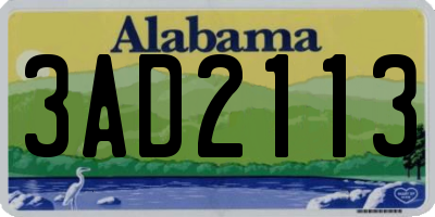 AL license plate 3AD2113