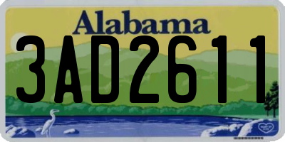 AL license plate 3AD2611
