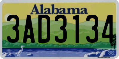 AL license plate 3AD3134