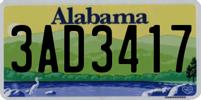 AL license plate 3AD3417