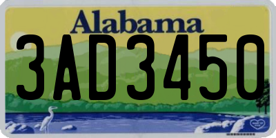 AL license plate 3AD3450