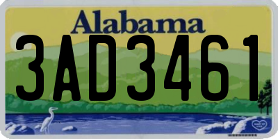 AL license plate 3AD3461