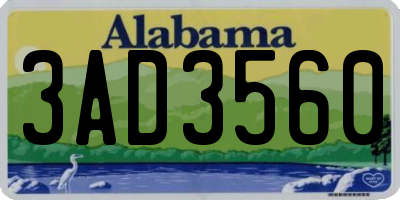 AL license plate 3AD3560