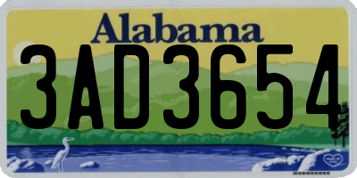 AL license plate 3AD3654