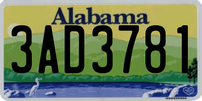 AL license plate 3AD3781