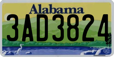 AL license plate 3AD3824