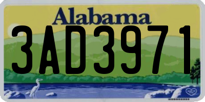 AL license plate 3AD3971