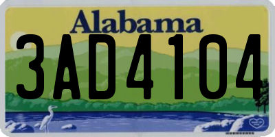 AL license plate 3AD4104