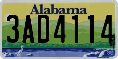 AL license plate 3AD4114