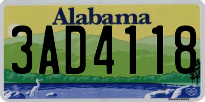 AL license plate 3AD4118