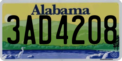 AL license plate 3AD4208
