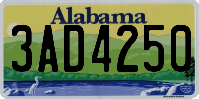 AL license plate 3AD4250