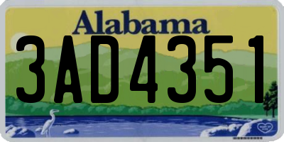 AL license plate 3AD4351