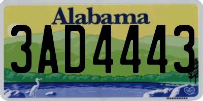AL license plate 3AD4443