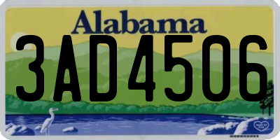 AL license plate 3AD4506