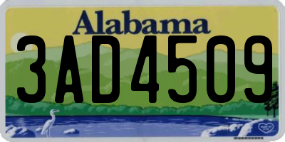 AL license plate 3AD4509