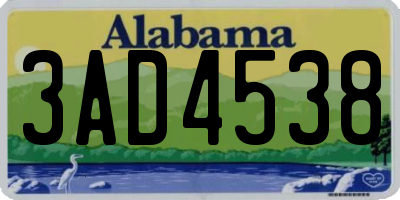 AL license plate 3AD4538