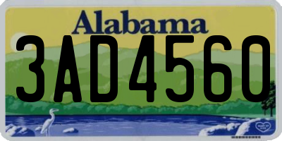 AL license plate 3AD4560