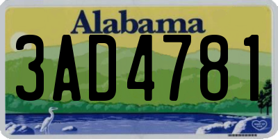AL license plate 3AD4781