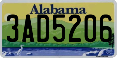 AL license plate 3AD5206