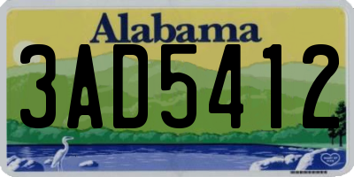 AL license plate 3AD5412