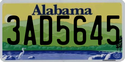 AL license plate 3AD5645