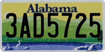 AL license plate 3AD5725