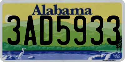 AL license plate 3AD5933