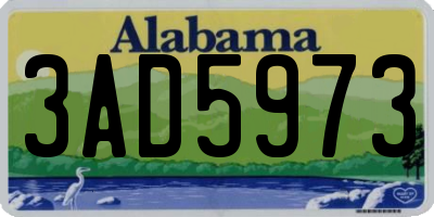 AL license plate 3AD5973