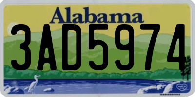 AL license plate 3AD5974
