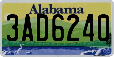 AL license plate 3AD6240