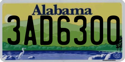 AL license plate 3AD6300