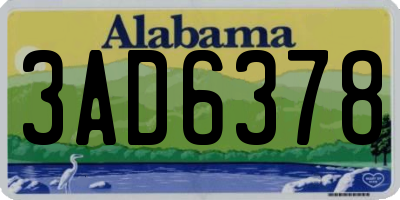 AL license plate 3AD6378