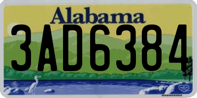 AL license plate 3AD6384