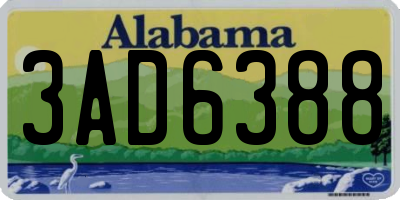 AL license plate 3AD6388