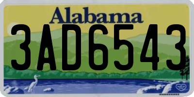 AL license plate 3AD6543
