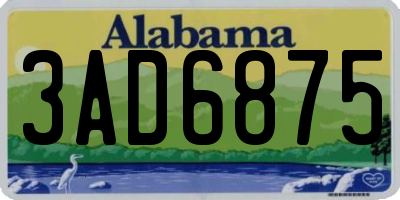 AL license plate 3AD6875