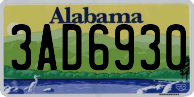 AL license plate 3AD6930