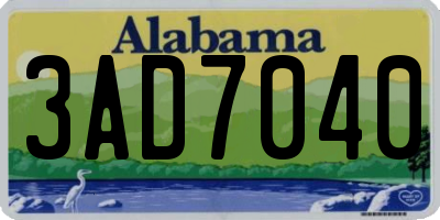 AL license plate 3AD7040