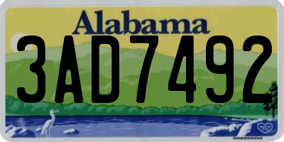 AL license plate 3AD7492